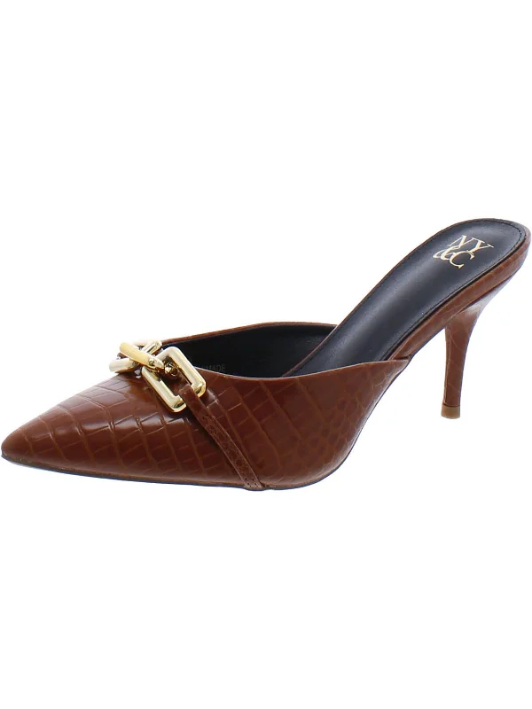 Women's breathable stiletto heel pumps for warm weatherKyra Mule Womens Faux Leather Pointed Toe Kitten Heels Women's breathable stiletto heel pumps for warm weatherKyra Mule Womens Faux Leather Pointed Toe Kitten Heels