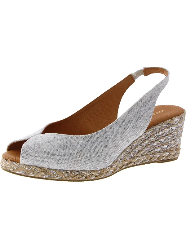 Women's date - night stiletto heel pumps with a sexy silhouetteAudrey Womens Canvas Shimmer Slingback Heels