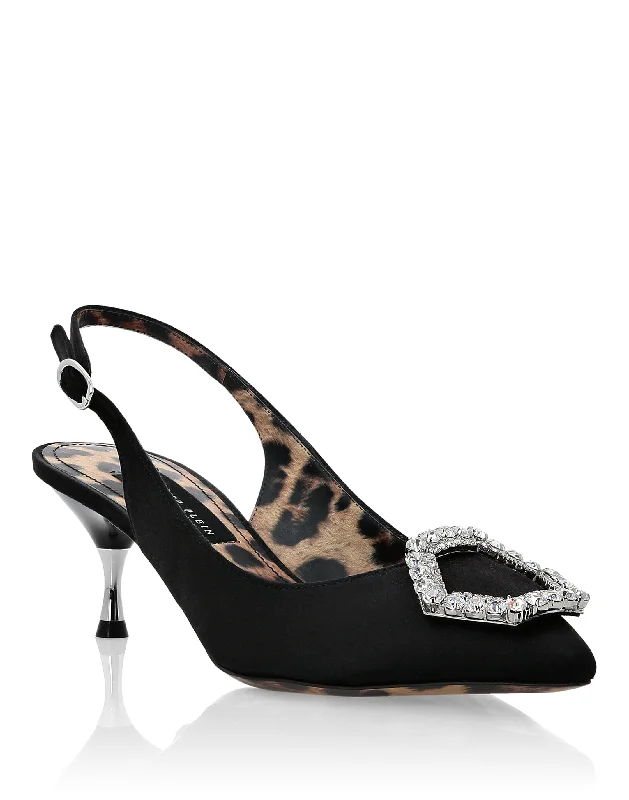 Women's teal stiletto heel pumps for a unique and modern lookSatin Decollete Slingback Low Heels Crystal Hexagon Women's teal stiletto heel pumps for a unique and modern lookSatin Decollete Slingback Low Heels Crystal Hexagon