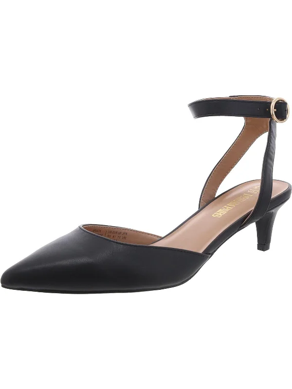Women's teal stiletto heel pumps for a unique and modern lookWomens Faux Leather Ankle Strap Kitten Heels Women's teal stiletto heel pumps for a unique and modern lookWomens Faux Leather Ankle Strap Kitten Heels