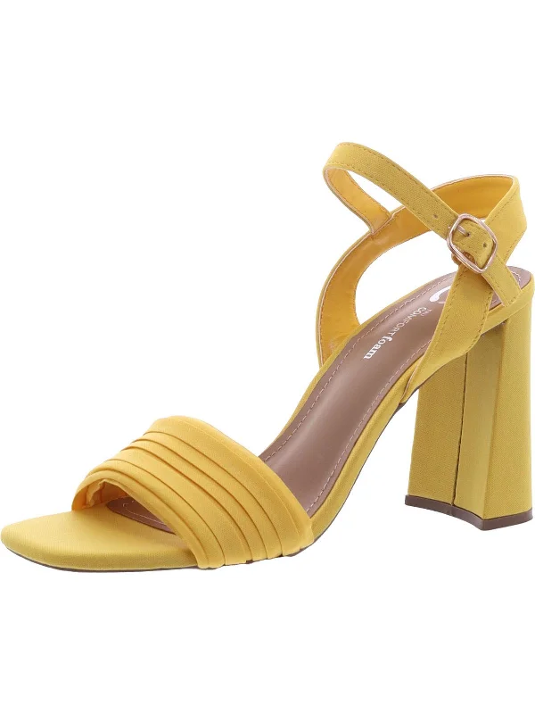 Women's ankle - strap stiletto heel pumps with a cut - out detailWomens Block Heel Open Toe Ankle Strap