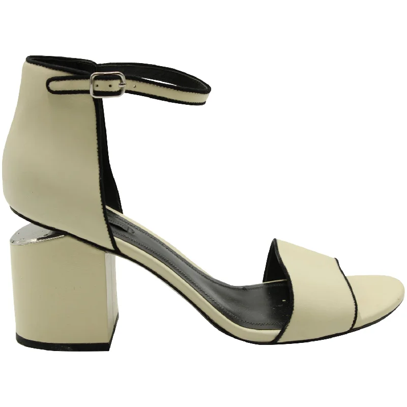 Women's wide - width stiletto heel pumps for a comfortable fitAlexander Wang Abbey Block Heel Sandals in Ivory Leather Women's wide - width stiletto heel pumps for a comfortable fitAlexander Wang Abbey Block Heel Sandals in Ivory Leather