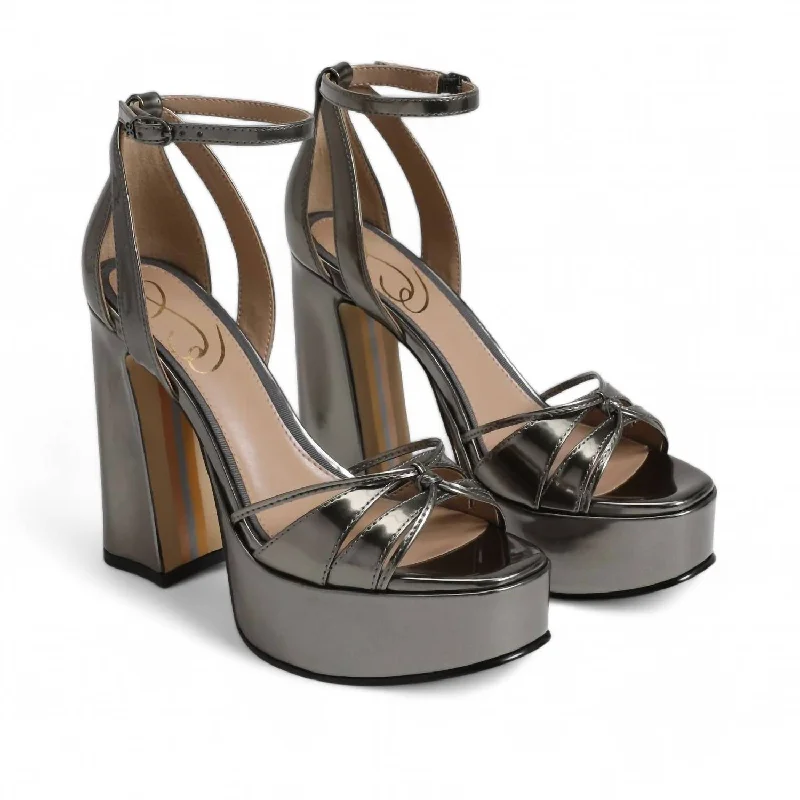 Women's lace - trimmed stiletto heel pumps with a scalloped edgeKamille Platform Heel In Pewter Olive Women's lace - trimmed stiletto heel pumps with a scalloped edgeKamille Platform Heel In Pewter Olive