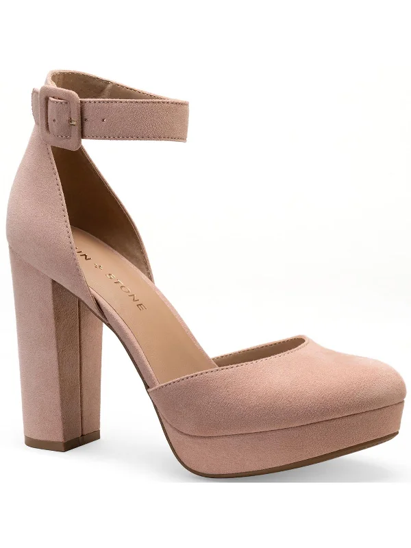 Women's mesh - paneled stiletto heel pumps for breathabilityEstrella Womens Microsuede Ankle Strap Dress Heels