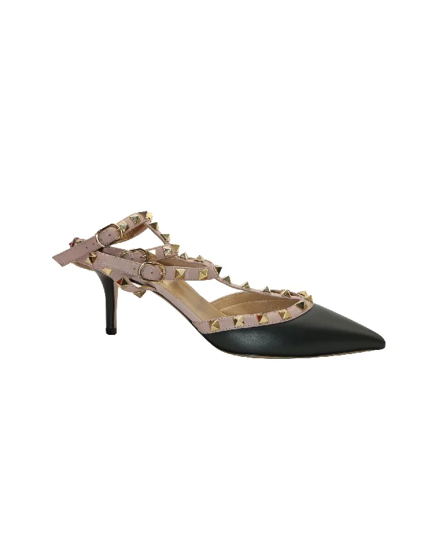Women's business meeting stiletto heel pumps with a professional lookValentino Rockstud Pumps in Deep Green Leather Women's business meeting stiletto heel pumps with a professional lookValentino Rockstud Pumps in Deep Green Leather