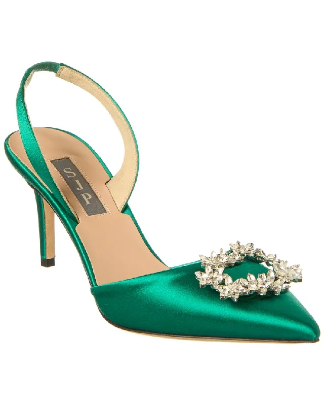 Women's red - carpet stiletto heel pumps for a glamorous eventSJP by Sarah Jessica Parker Edith 70 Satin Slingback Pump Women's red - carpet stiletto heel pumps for a glamorous eventSJP by Sarah Jessica Parker Edith 70 Satin Slingback Pump