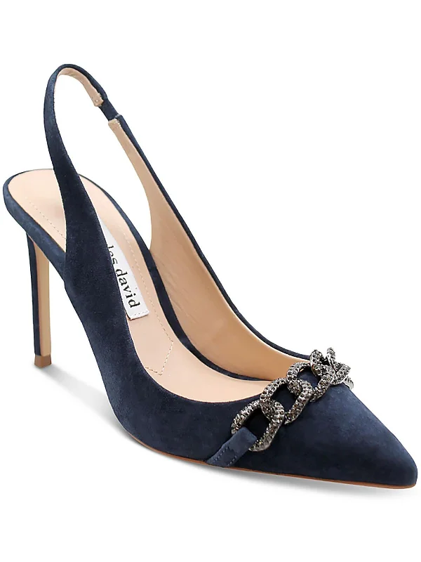 Women's cocktail party stiletto heel pumps with a unique patternWomens Suede Slip On Slingback Heels Women's cocktail party stiletto heel pumps with a unique patternWomens Suede Slip On Slingback Heels