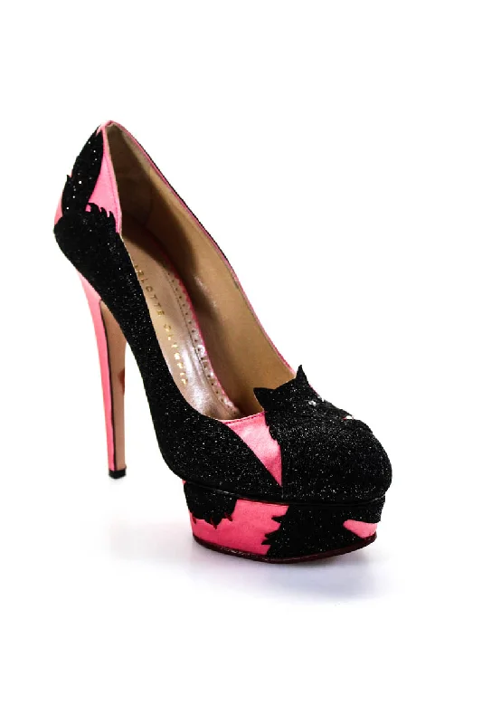 Women's burgundy stiletto heel pumps for a sophisticated appearanceCharlotte Olympia Womens Satin Wolf Platform Stiletto Pumps Pink Women's burgundy stiletto heel pumps for a sophisticated appearanceCharlotte Olympia Womens Satin Wolf Platform Stiletto Pumps Pink