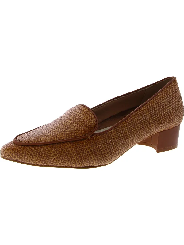 Women's cocktail party stiletto heel pumps with a unique patternHoney Womens Woven Slip On Loafer Heels