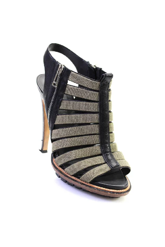 Women's bronze stiletto heel pumps for a warm and metallic lookBelstaff Womens Canvas Leather Zip Up Cage Platform High Heels Green Women's bronze stiletto heel pumps for a warm and metallic lookBelstaff Womens Canvas Leather Zip Up Cage Platform High Heels Green