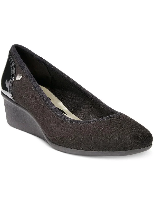 Women's mesh - paneled stiletto heel pumps for breathabilityWisher 2 Womens Patent Trim Slip On Wedge Heels Women's mesh - paneled stiletto heel pumps for breathabilityWisher 2 Womens Patent Trim Slip On Wedge Heels
