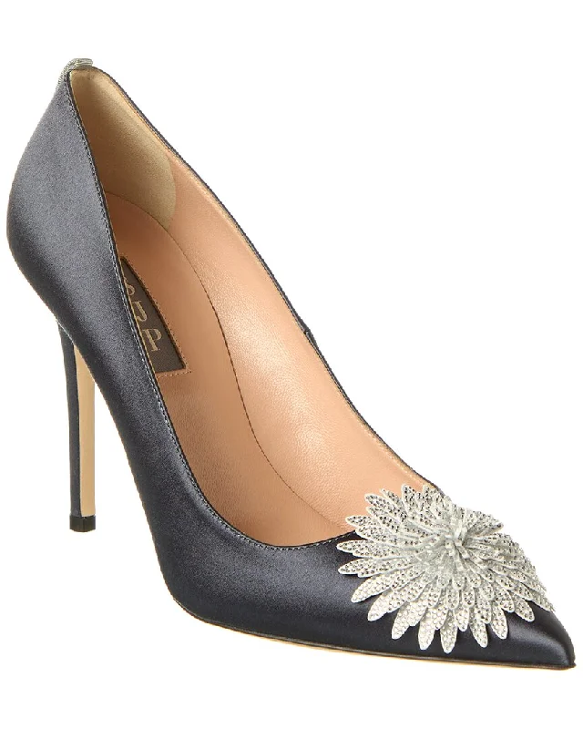 Women's business meeting stiletto heel pumps with a professional lookSJP by Sarah Jessica Parker Sly 100 Satin Pump Women's business meeting stiletto heel pumps with a professional lookSJP by Sarah Jessica Parker Sly 100 Satin Pump