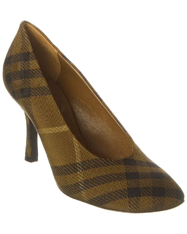 Women's pointed - toe slingback stiletto heel pumps in a peep - toe designBurberry Check Pump Women's pointed - toe slingback stiletto heel pumps in a peep - toe designBurberry Check Pump