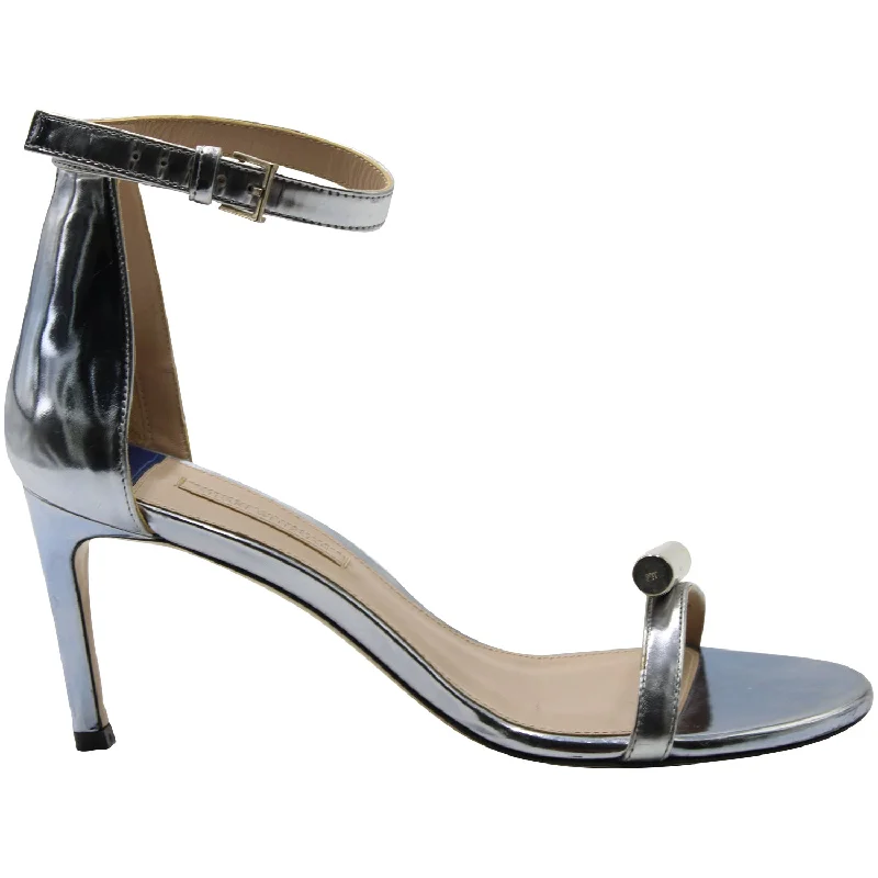 Women's arch - support stiletto heel pumps for better comfortStuart Weitzman Ankle Strap Open Toe High Heel Sandals in Silver Leather Women's arch - support stiletto heel pumps for better comfortStuart Weitzman Ankle Strap Open Toe High Heel Sandals in Silver Leather
