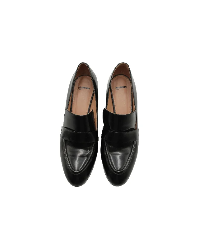 Women's peach stiletto heel pumps for a soft and feminine appealJil Sander Navy Block-Heel Loafers in Black Leather Women's peach stiletto heel pumps for a soft and feminine appealJil Sander Navy Block-Heel Loafers in Black Leather