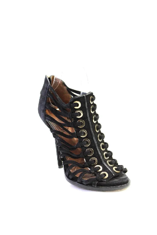 Women's teal stiletto heel pumps for a unique and modern lookGivenchy Womens Suede Strappy Grommeted Zip Up High Heels Sandals Black Women's teal stiletto heel pumps for a unique and modern lookGivenchy Womens Suede Strappy Grommeted Zip Up High Heels Sandals Black