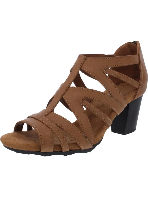 Women's satin - lined stiletto heel pumps for extra comfortAmaze Womens Faux Leather Open Toe Sandals Shoes