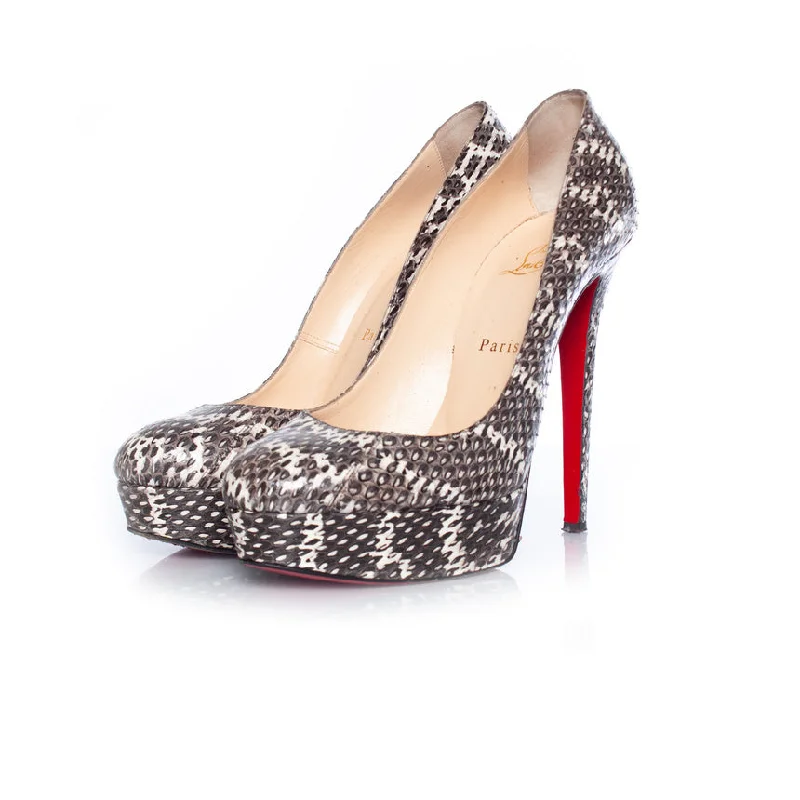 Women's ruffled stiletto heel pumps for a romantic styleBianca python platform pumps Women's ruffled stiletto heel pumps for a romantic styleBianca python platform pumps