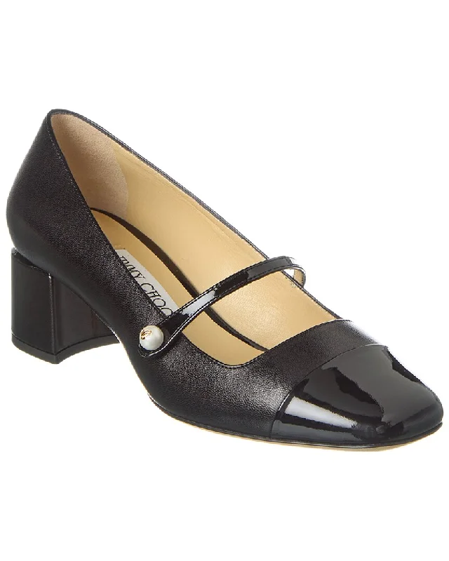 Women's strappy open - toe stiletto heel pumps with rhinestonesJimmy Choo Elisa 45 Leather & Patent Pump Women's strappy open - toe stiletto heel pumps with rhinestonesJimmy Choo Elisa 45 Leather & Patent Pump
