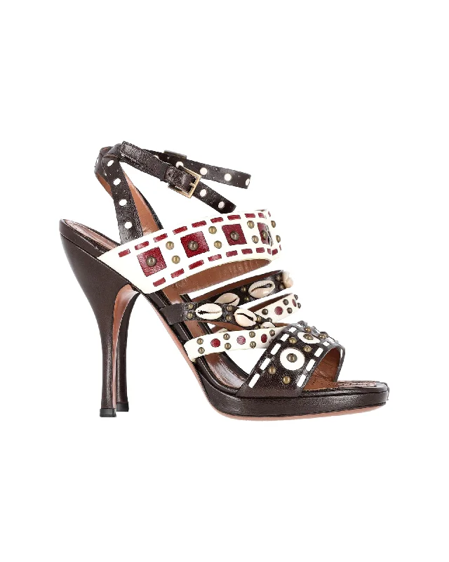 Women's padded - insole stiletto heel pumps for added comfortAlaïa Embellished Woven Sandals in Brown Leather Women's padded - insole stiletto heel pumps for added comfortAlaïa Embellished Woven Sandals in Brown Leather