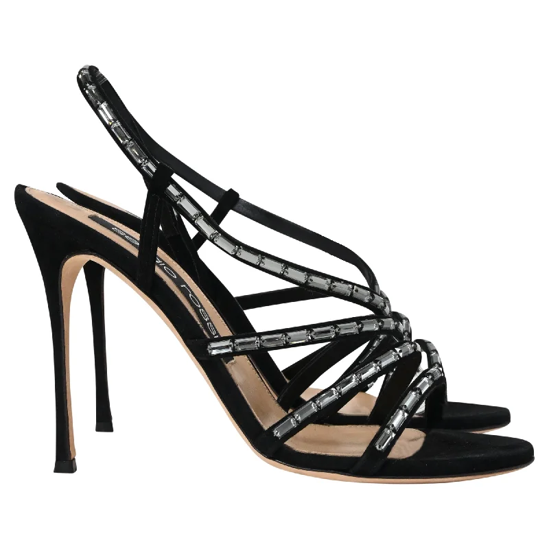 Women's forest green stiletto heel pumps for a nature - inspired lookSergio Rossi Embellished Slingback Sandal Heels in Black Suede Women's forest green stiletto heel pumps for a nature - inspired lookSergio Rossi Embellished Slingback Sandal Heels in Black Suede
