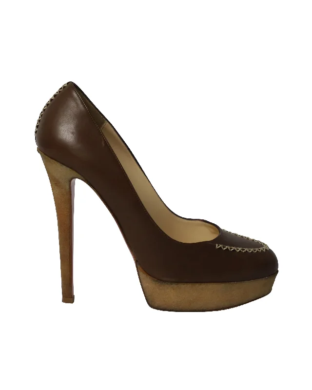 Women's breathable stiletto heel pumps for warm weatherChristian Louboutin Rinana Pumps in Dark Brown Leather Women's breathable stiletto heel pumps for warm weatherChristian Louboutin Rinana Pumps in Dark Brown Leather
