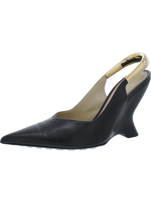 Women's breathable stiletto heel pumps for warm weatherPunta Womens Leather Pointed Toe Slingback Heels Women's breathable stiletto heel pumps for warm weatherPunta Womens Leather Pointed Toe Slingback Heels