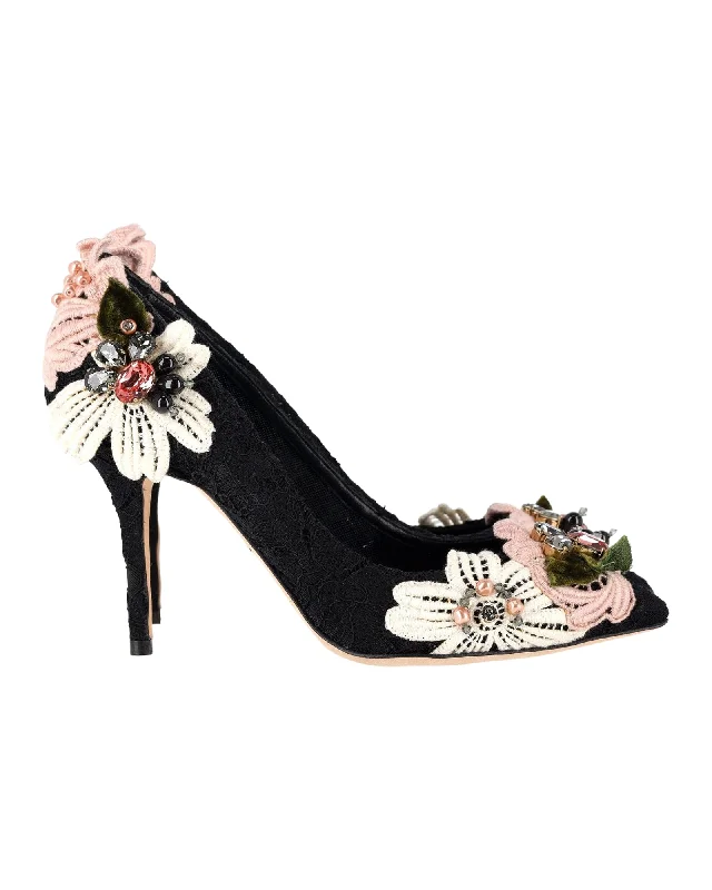 Women's mustard yellow stiletto heel pumps for a trendy pop of colorDolce & Gabbana Floral Embroidered Lace Pumps in Black Cotton Women's mustard yellow stiletto heel pumps for a trendy pop of colorDolce & Gabbana Floral Embroidered Lace Pumps in Black Cotton