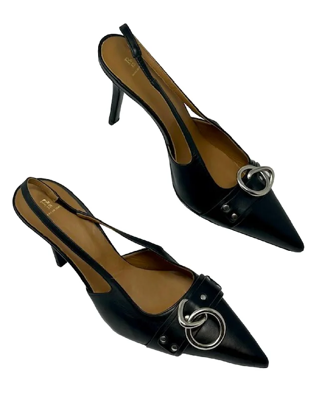 Women's studded stiletto heel pumps for an edgy lookWomen's Pointed Toe Slingback Pump In Black Women's studded stiletto heel pumps for an edgy lookWomen's Pointed Toe Slingback Pump In Black