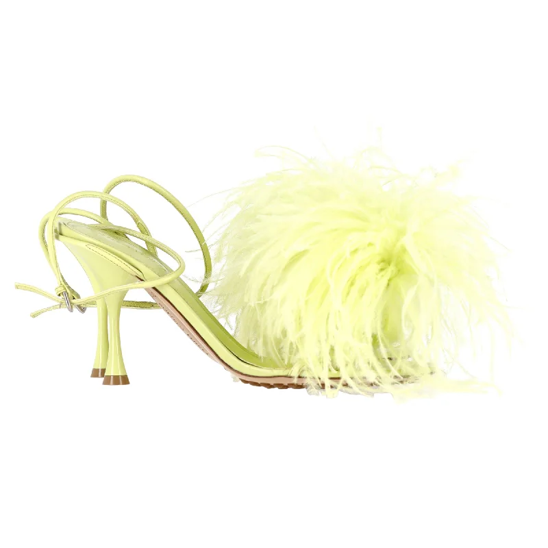Women's party stiletto heel pumps with a glittery finishBottega Veneta Feather-Detailed Dot Sandals in Yellow Lambskin Leather Women's party stiletto heel pumps with a glittery finishBottega Veneta Feather-Detailed Dot Sandals in Yellow Lambskin Leather