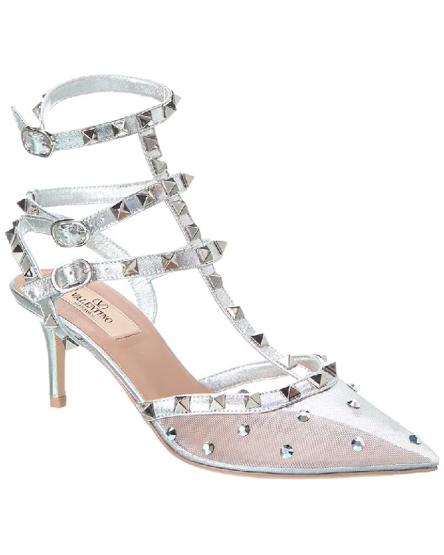 Women's snakeskin - embossed stiletto heel pumps for a bold statementValentino Rockstud Caged 65 Mesh & Leather Pump Women's snakeskin - embossed stiletto heel pumps for a bold statementValentino Rockstud Caged 65 Mesh & Leather Pump