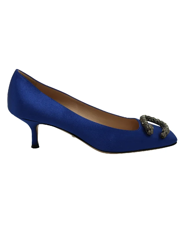 Women's mesh - paneled stiletto heel pumps for breathabilityGucci Dionysus Brooch Heels in Blue Satin Women's mesh - paneled stiletto heel pumps for breathabilityGucci Dionysus Brooch Heels in Blue Satin
