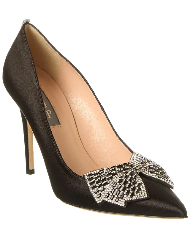 Women's office - appropriate stiletto heel pumps with a low - heel optionSJP by Sarah Jessica Parker Farhana 100 Satin Pump Women's office - appropriate stiletto heel pumps with a low - heel optionSJP by Sarah Jessica Parker Farhana 100 Satin Pump