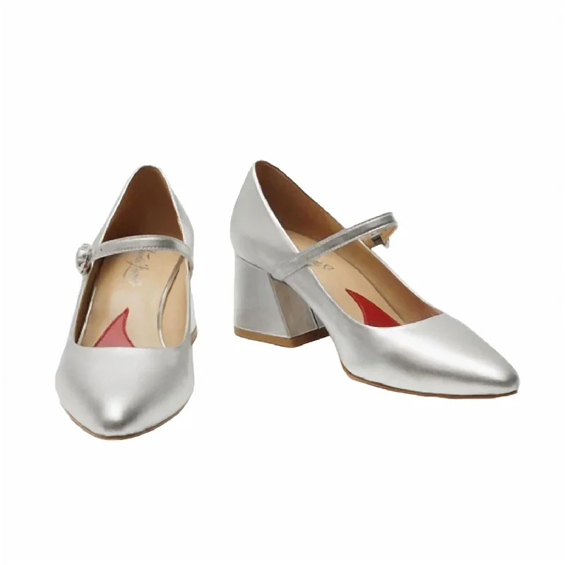Women's hypoallergenic stiletto heel pumps for sensitive skinWomen's Mary Block Heel In Silver Women's hypoallergenic stiletto heel pumps for sensitive skinWomen's Mary Block Heel In Silver