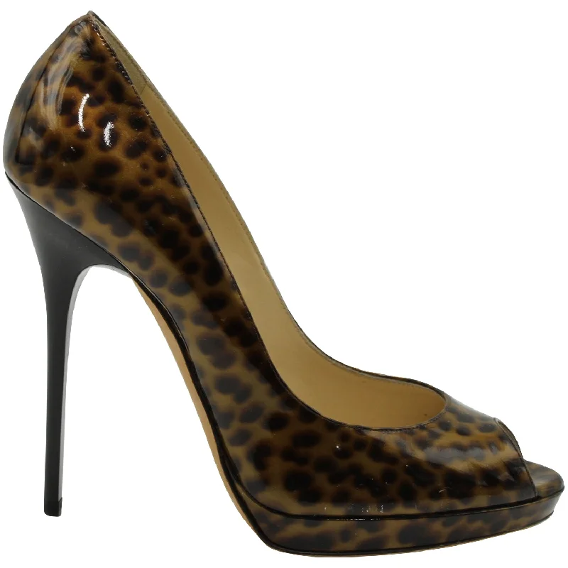 Women's velvet - covered stiletto heel pumps for a luxurious lookJimmy Choo Animal Print Peep Toe Platform Heels in Multicolor Patent Leather Women's velvet - covered stiletto heel pumps for a luxurious lookJimmy Choo Animal Print Peep Toe Platform Heels in Multicolor Patent Leather