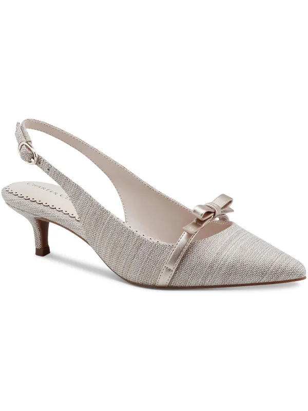 Women's velvet - covered stiletto heel pumps for a luxurious lookGILAA Womens Bow Canvas Slingback Heels