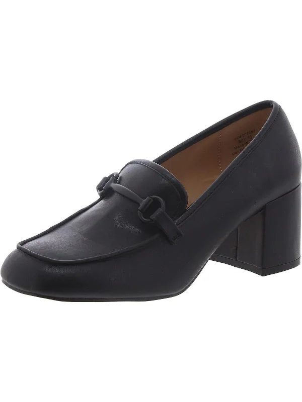 Women's burgundy stiletto heel pumps for a sophisticated appearanceNYSAA Womens Faux Leather Horse bit Loafer Heels