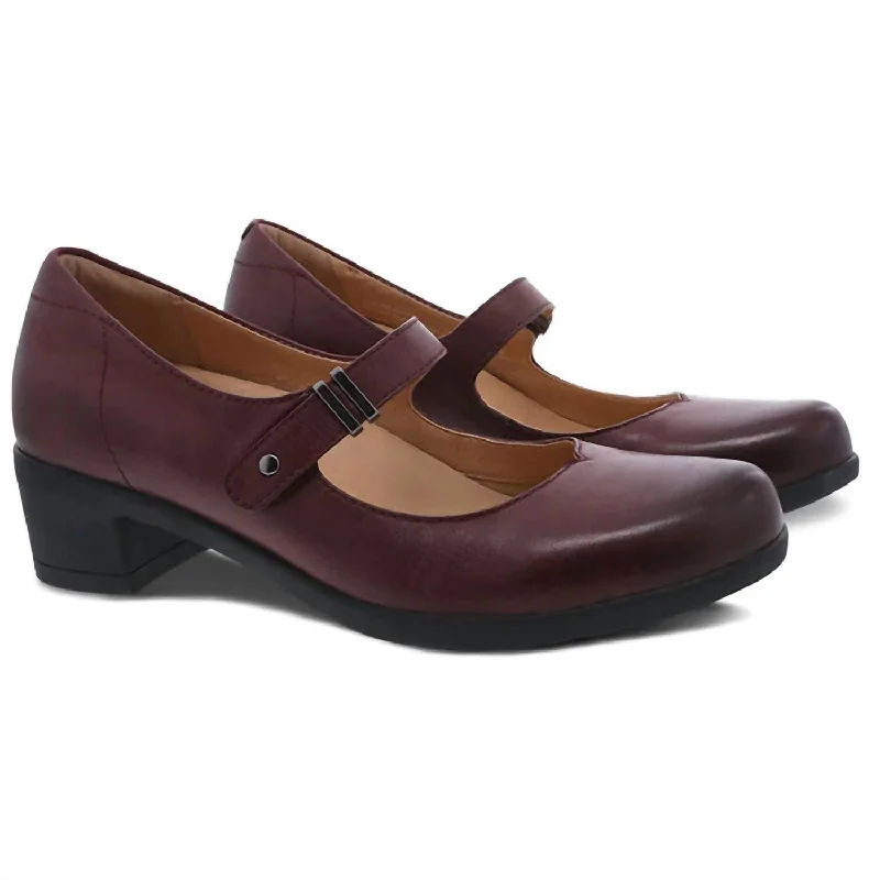 Women's holiday party stiletto heel pumps with a festive touchWomen's Callista Mary Jane Heel Shoes In Wine Women's holiday party stiletto heel pumps with a festive touchWomen's Callista Mary Jane Heel Shoes In Wine