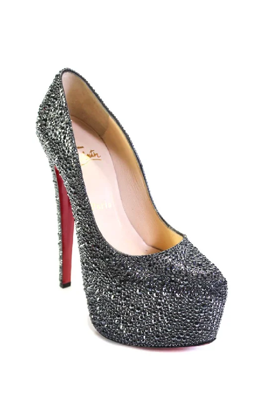 Women's forest green stiletto heel pumps for a nature - inspired lookChristian Louboutin Womens Ultra High Heels Platforms Silver Tone Sequins Women's forest green stiletto heel pumps for a nature - inspired lookChristian Louboutin Womens Ultra High Heels Platforms Silver Tone Sequins