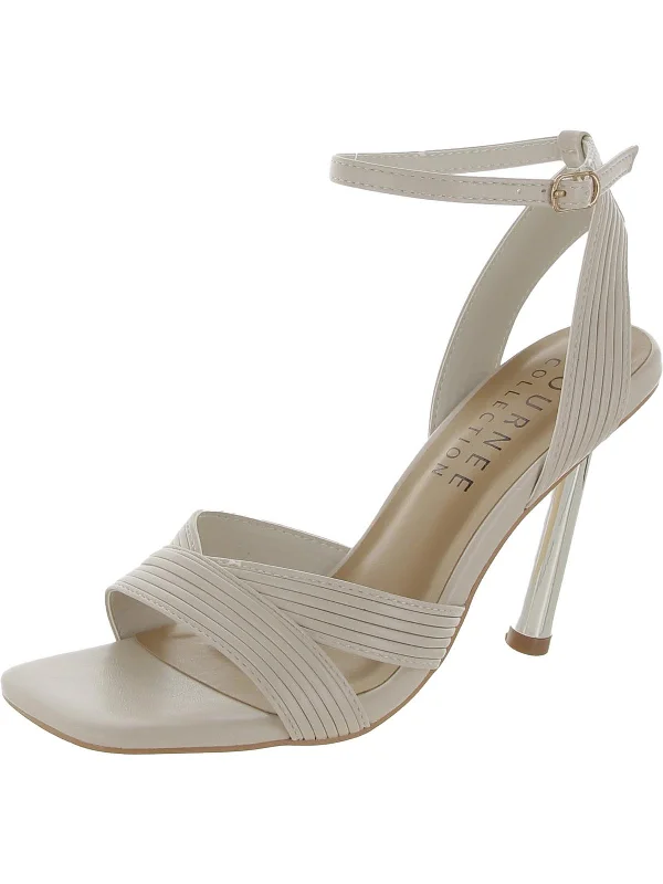 Women's studded stiletto heel pumps for an edgy lookWomens Faux Leather Open Toe Pumps