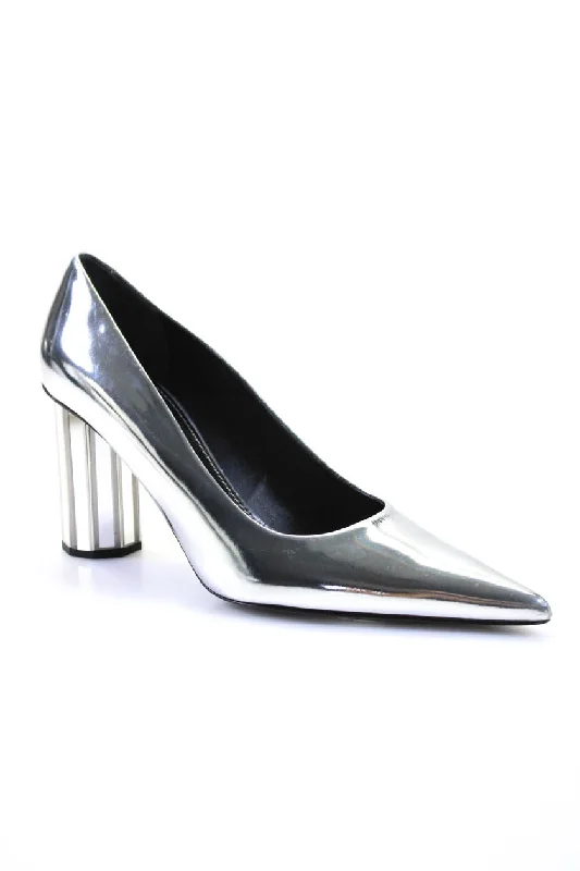 Women's snakeskin - embossed stiletto heel pumps for a bold statementProenza Schouler Silver Mirror Pointed Toe Pumps Women's snakeskin - embossed stiletto heel pumps for a bold statementProenza Schouler Silver Mirror Pointed Toe Pumps