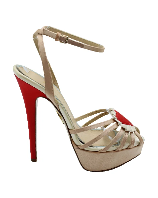 Women's royal blue stiletto heel pumps for a formal eventCharlotte Olympia Forever Heart Platform Sandals in Peach Satin Women's royal blue stiletto heel pumps for a formal eventCharlotte Olympia Forever Heart Platform Sandals in Peach Satin