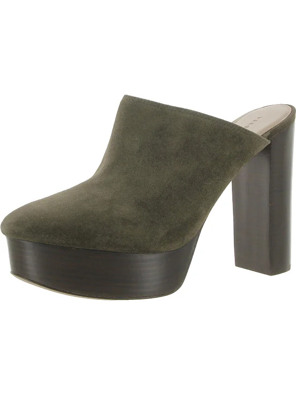 Women's evening gala stiletto heel pumps in a long - lasting colorMaren Womens Suede Mule Platform Heels