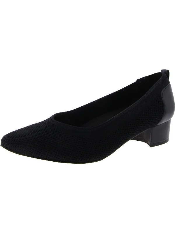 Women's prom stiletto heel pumps in a shimmery fabricHester Womens Knit Pointed Toe Pumps
