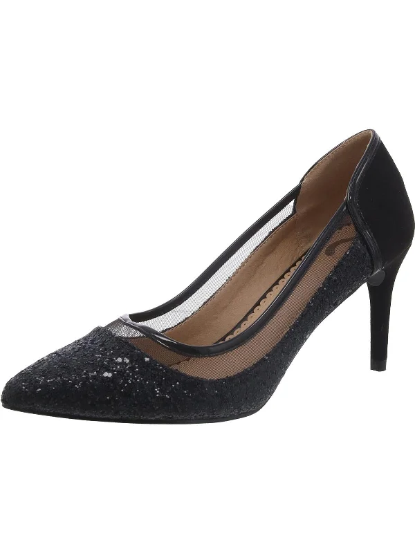 Women's hot pink stiletto heel pumps for a fun night outWomens Glitter Pointed Toe Pumps
