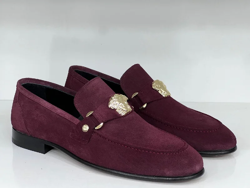 Women's Cashmere - Lined Loafers in Burgundy for Warmth in Winter Style: SL655S-Burgundy Women's Cashmere - Lined Loafers in Burgundy for Warmth in Winter Style: SL655S-Burgundy