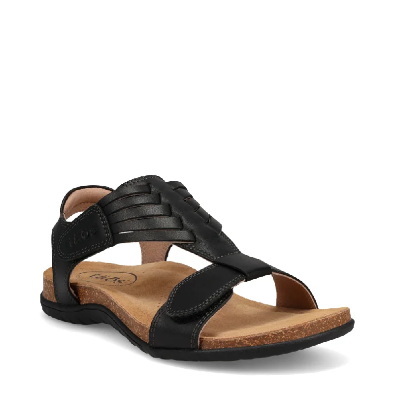 Women's Sandals with a Floral - Printed Upper in Pink for a Feminine Spring Look Women's Sandals with a Floral - Printed Upper in Pink for a Feminine Spring Look Women's Sandals with a Floral - Printed Upper in Pink for a Feminine Spring Look Taos Women's Wonderful Woven Leather Sandal in Black