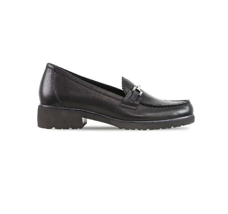 Women's Metallic Foil - Finish Loafers in Gold for a Glamorous Night Out COLLEEN-BLACK CALF LEATHER Women's Metallic Foil - Finish Loafers in Gold for a Glamorous Night Out COLLEEN-BLACK CALF LEATHER