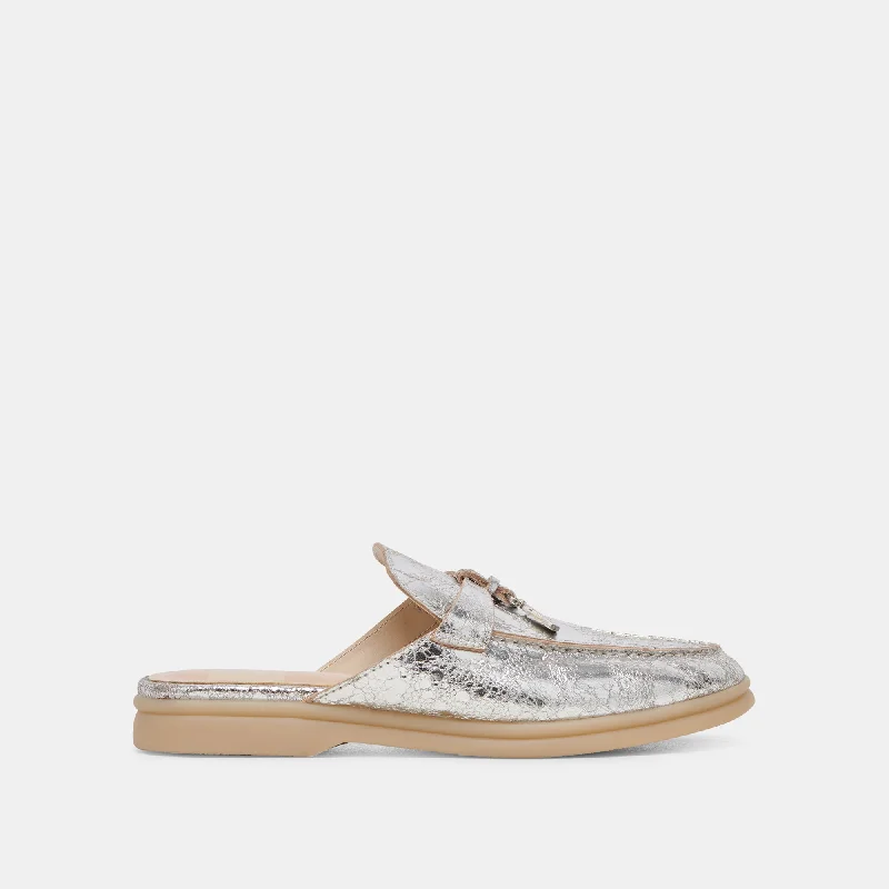 Women's Fur - Lined Loafers in Tan for a Cozy Winter Option LASAIL FLATS SILVER DISTRESSED LEATHER Women's Fur - Lined Loafers in Tan for a Cozy Winter Option LASAIL FLATS SILVER DISTRESSED LEATHER