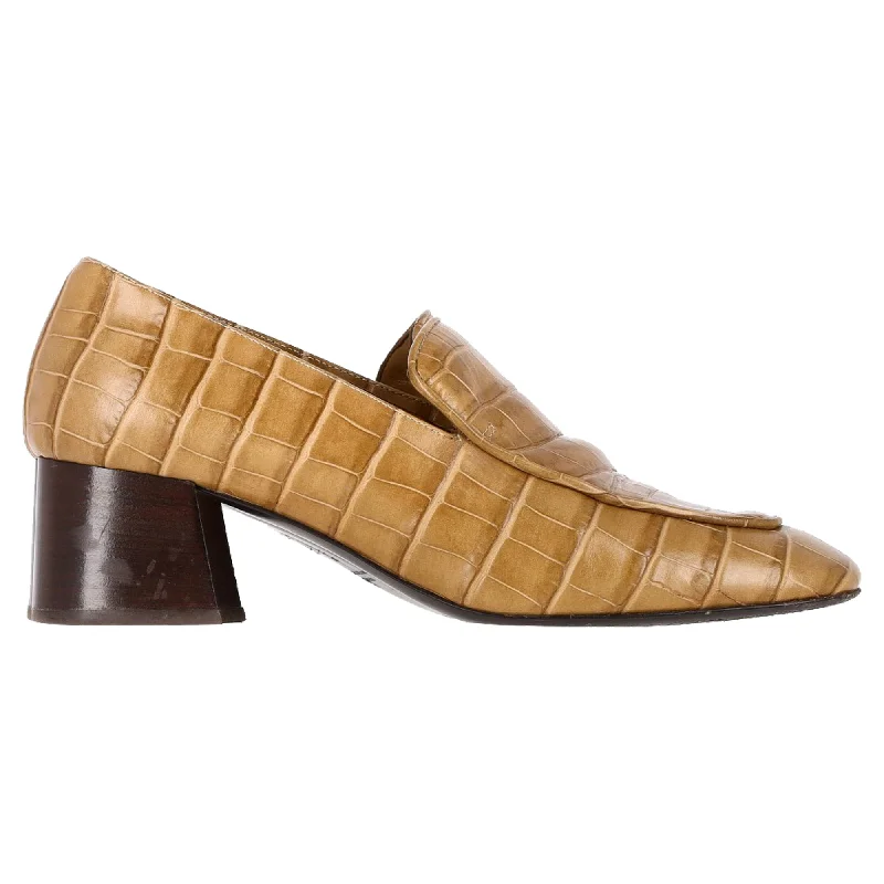 Women's Geometric - Patterned Loafers in Multicolor for a Fashion - Forward Look Totême Crocodile-Embossed Loafer Pumps in Brown Cowhide Leather Women's Geometric - Patterned Loafers in Multicolor for a Fashion - Forward Look Totême Crocodile-Embossed Loafer Pumps in Brown Cowhide Leather